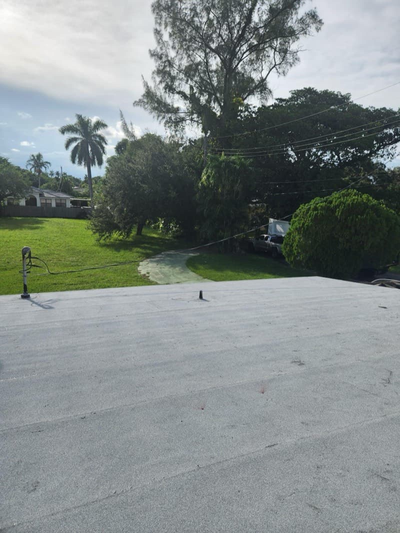 Completed flat roof system