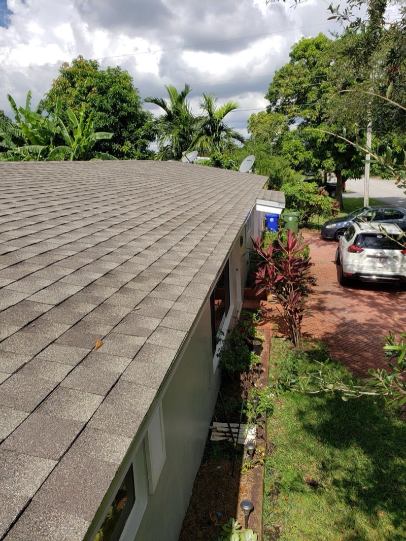 Completed shingle repair