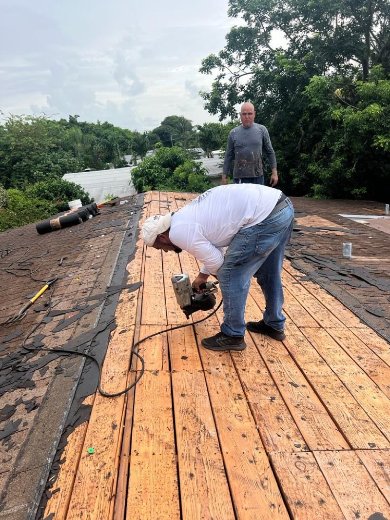 Underlayment on repair section