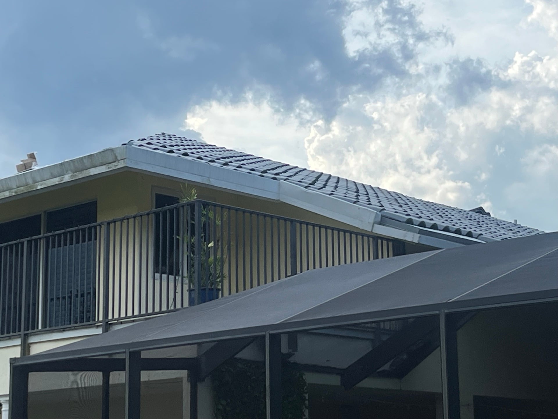 Dark tile roof completed